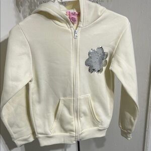 Cozy Cream Hoodie with Sequin Detail